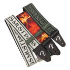 0990639046 Fender George Harrison ATMP Logo guitar strap, white/black polyester, 2"