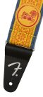 0990639106 Fender George Harrison Dark Horse Floral guitar strap, orange, 2"