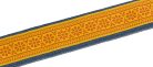 0990639106 Fender George Harrison Dark Horse Floral guitar strap, orange, 2"