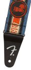 0990639107 Fender George Harrison Dark Horse Logo guitar strap, blue/red, 2"