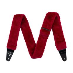 0990642025 Fender  Poodle plush guitar strap, red