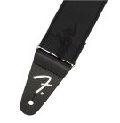 0990642076 Fender Weighless Running Logo 2" guitar strap, black/black