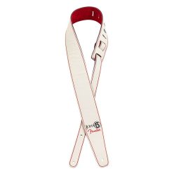 0990650109 Fender  John 5 leather strap, white and red