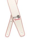 0990650109 Fender  John 5 leather strap, white and red