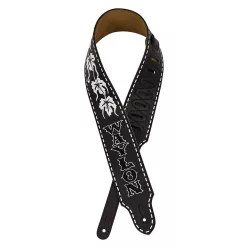   0990650110 Fender  Waylon Jennings premium grain leather guitar strap, embroidered "Waylon" lettering