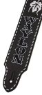 0990650110 Fender  Waylon Jennings premium grain leather guitar strap, embroidered "Waylon" lettering