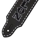 0990650110 Fender  Waylon Jennings premium grain leather guitar strap, embroidered "Waylon" lettering