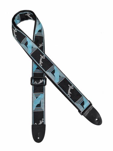 0990681502 Fender  2" guitar strap 'Monogrammed', black-light grey-blue