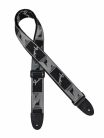 0990681543 Fender  2" guitar strap 'Monogrammed', black-light grey-dark grey