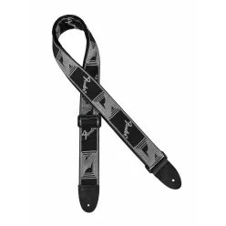   0990681543 Fender  2" guitar strap 'Monogrammed', black-light grey-dark grey