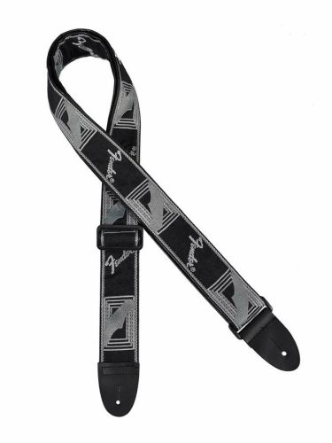 0990681543 Fender  2" guitar strap 'Monogrammed', black-light grey-dark grey