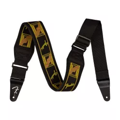   0990694208 Fender  Swell neoprene guitar strap, black/yellow/brown mono, 2.5"