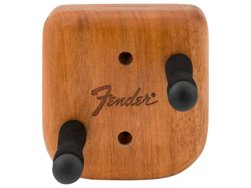 Fender 0990804121 Level-Up Tele Wandhalter – Mahagoni-Finish, versetzte feste Dübel, mit Plektrumschlitz