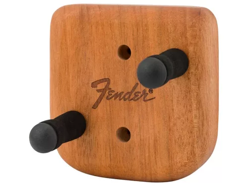 Fender 0990804121 Level-Up Tele Wandhalter – Mahagoni-Finish, versetzte feste Dübel, mit Plektrumschlitz