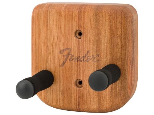 Fender 0990804122 Level-Up Strat Wandhalter – Mahagoni-Finish, feste versetzte Dübel, Plektrumschlitz