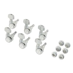   0990818000 Fender Genuine Replacement Part machine heads, Schaller locking strat/tele, mounting materials included, brushed