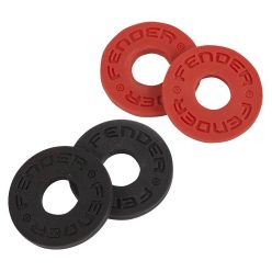   0990819000 Fender  Strap Blocks, rubber strap locking rings, one pair red and one pair black