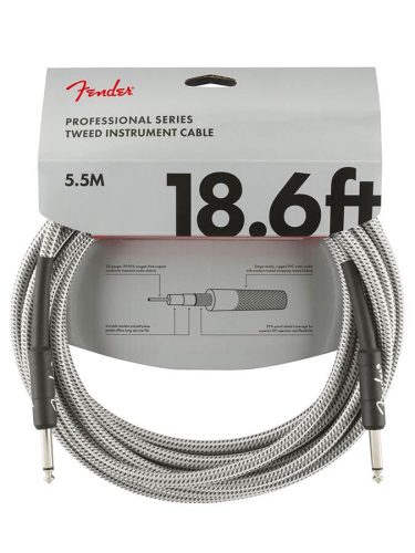 0990820069 Fender Professional Tweed instrument cable, 18.6ft, white tweed