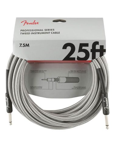 0990820072 Fender Professional Tweed instrument cable, 25ft, white tweed