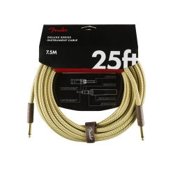   0990820076 Fender Deluxe Series instrument cable, 25ft, tweed