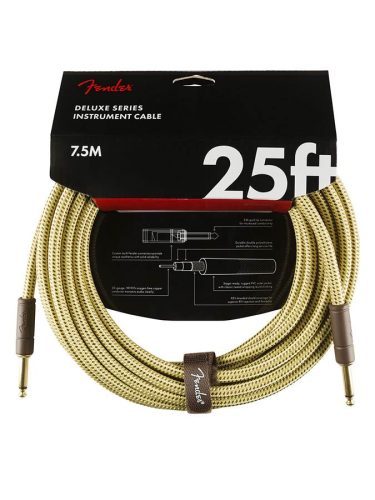 0990820076 Fender Deluxe Series instrument cable, 25ft, tweed