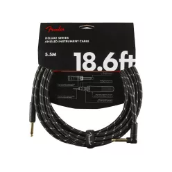   0990820079 Fender Deluxe Series instrument cable, 18,6ft, 1x angled, black tweed