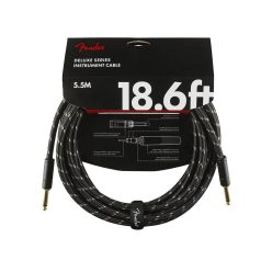   0990820080 Fender Deluxe Series Instrument cable, 18.6ft, black tweed