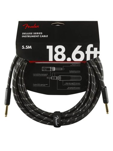 0990820080 Fender Deluxe Series Instrument cable, 18.6ft, black tweed