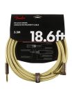 0990820082 Fender Deluxe Series instrument cable, 18.6ft, 1x angled, tweed