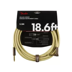   0990820082 Fender Deluxe Series instrument cable, 18.6ft, 1x angled, tweed