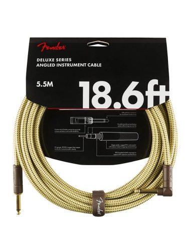 0990820082 Fender Deluxe Series instrument cable, 18.6ft, 1x angled, tweed