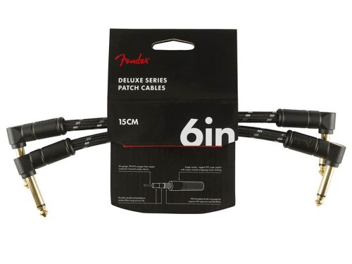 0990820087 Fender Deluxe Series patch cables (2 pcs), 6", black tweed