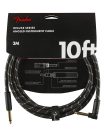 0990820090 Fender Deluxe Series instrument cable, 10ft, 1x angled, black tweed