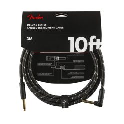   0990820090 Fender Deluxe Series instrument cable, 10ft, 1x angled, black tweed