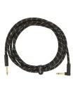 0990820090 Fender Deluxe Series instrument cable, 10ft, 1x angled, black tweed