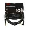 0990820090 Fender Deluxe Series instrument cable, 10ft, 1x angled, black tweed