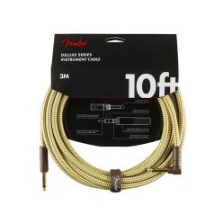   0990820091 Fender Deluxe Series instrument cable, 10ft, 1x angled, tweed