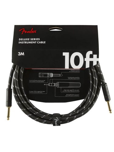 0990820092 Fender Deluxe Series instrument cable, 10ft, black tweed