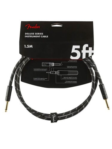 0990820093 Fender Deluxe Series instrument cable, 5ft, black tweed