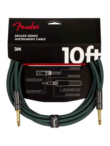 0990821046 Fender Limited Edition Deluxe Series instrument cable, 10ft, sherwood green tweed