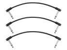 0990825008 Fender Professional Series Blockchain 6" patch cable, 3-pack, angle/angle