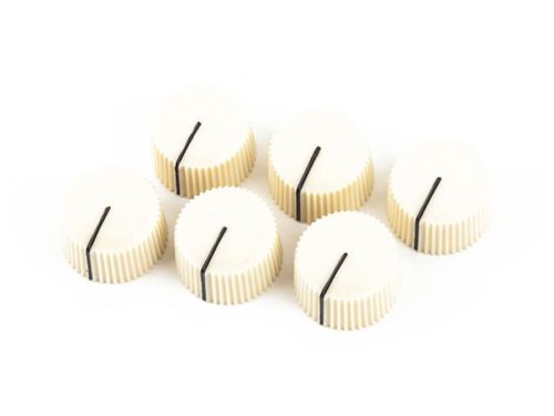 0990933000 Fender Genuine Replacement Part amplifier knobs, vintage style, set of 6, aged white