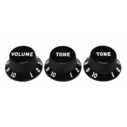   0991365000 Fender Genuine Replacement Part strat knobs for CTS shaft size, 1V + 2T, black