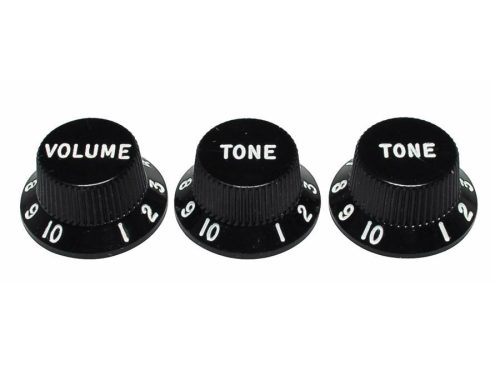 0991365000 Fender Genuine Replacement Part strat knobs for CTS shaft size, 1V + 2T, black