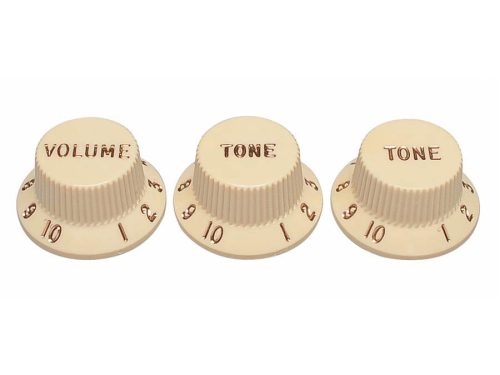 0991369000 Fender Genuine Replacement Part strat knobs for CTS shaft size, 1V + 2T, aged