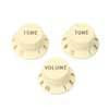 0991369002 Fender Genuine Replacement Part strat knobs, left-handed, 1V + 2T, aged white