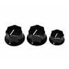 0991370000 Fender Genuine Replacement Part jbass/mustang knobs for CTS shaft size, 2+1, black