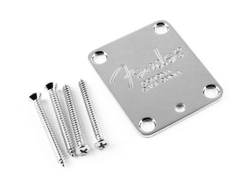 0991445100 Fender Genuine Replacement Part neck plate American Series, for guitar, Fender Corona logo, chrome