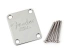 0991446100 Fender Genuine Replacement Part neck plate American Series, for bass, Fender Corona logo, chrome