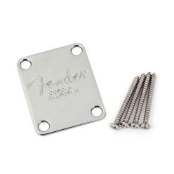   0991446100 Fender Genuine Replacement Part neck plate American Series, for bass, Fender Corona logo, chrome